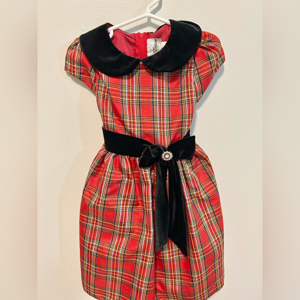 Rare Editions Red Plaid Girls Dress 4T